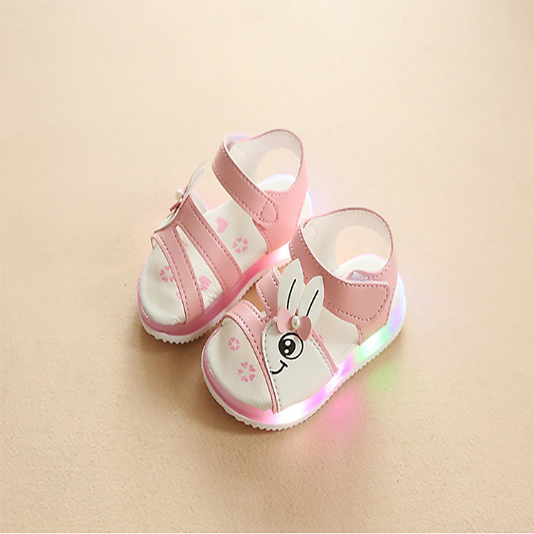 Dép sandal có đèn led cho bé gái tai thỏ C885 (1 - 5 tuổi)