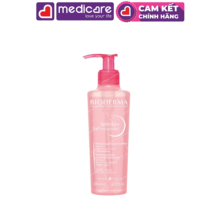 Gel Rửa Mặt Bioderma Tạo Bọt Sensibio 200ml
