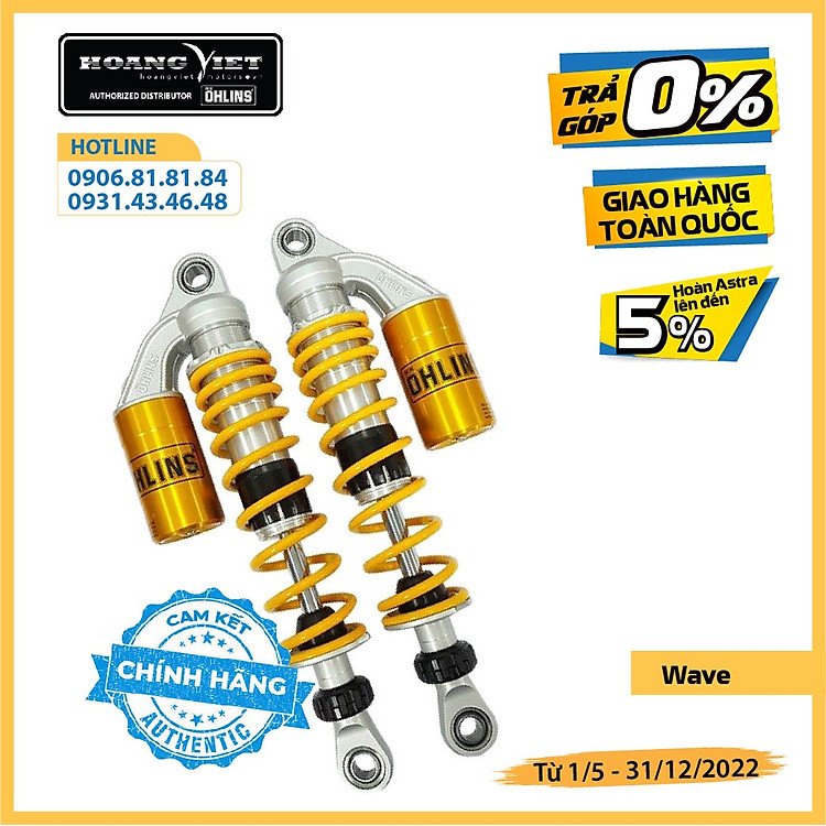 Phuộc Ohlins chính hãng HO 647 (có bình dầu) dành cho xe WAVE , DREAM , FUTURE.