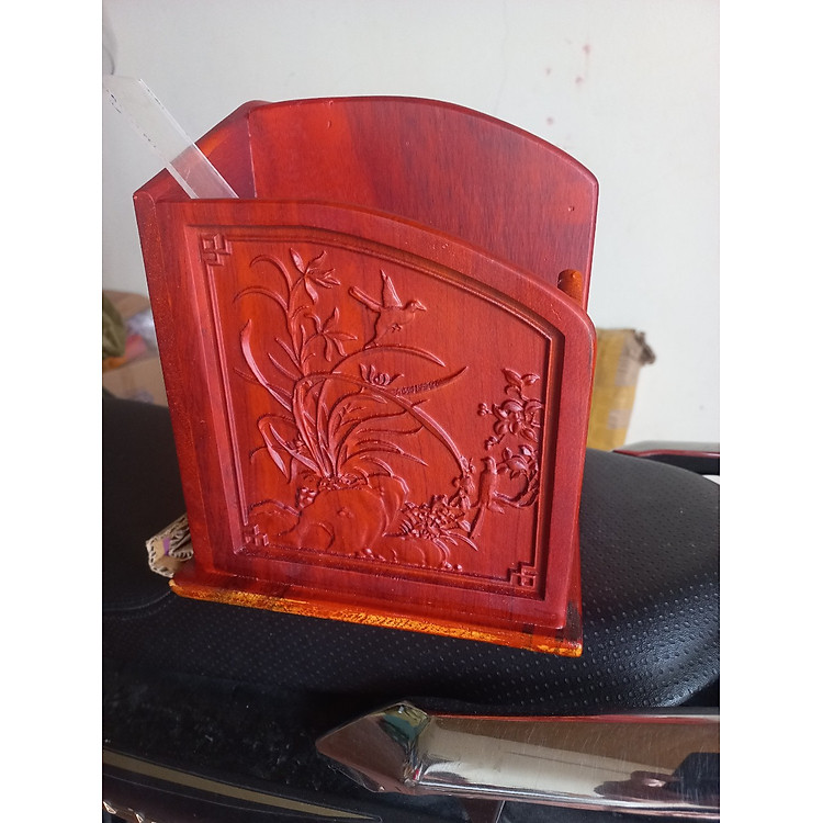 Giá sách cắm bút đa năng bằng gỗ hương (30×21×18cm) - Ảnh 2