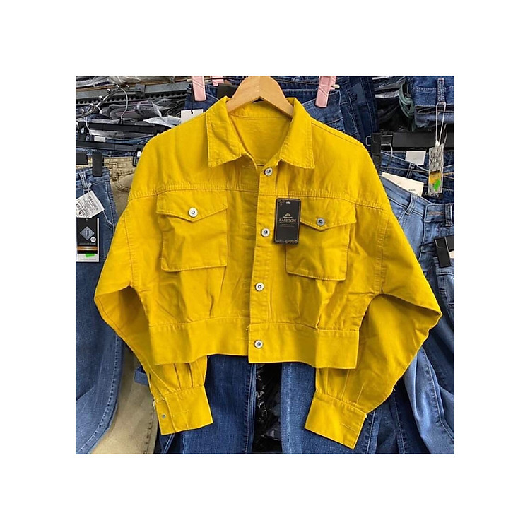 Áo khoác nữ Julido, Chất kaki jean co dãn nhẹ form lửng kiểu croptop mẫu siêu mới KLKL04