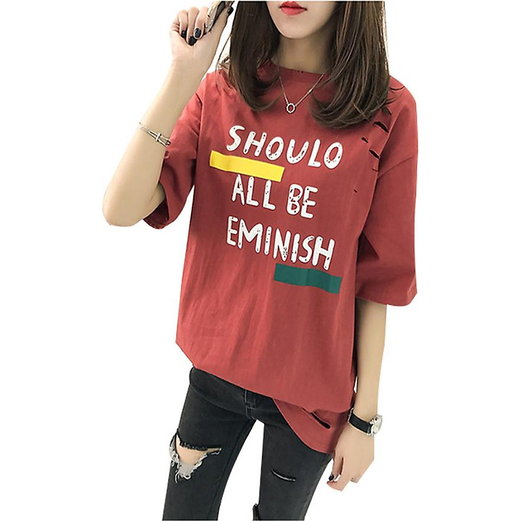 Áo thun nữ eminish màu đỏ d475 thương hiệu T&d