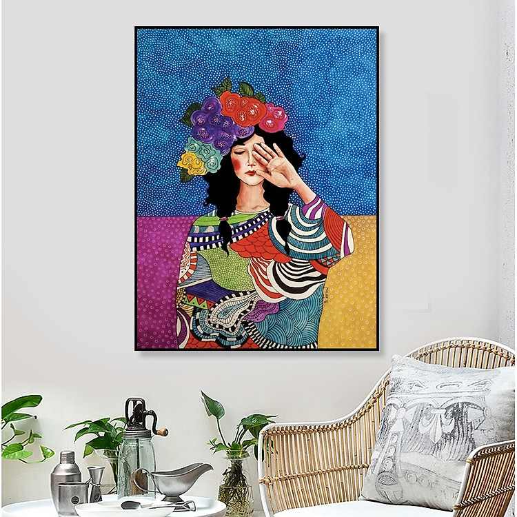 Tranh Treo Tường Canvas- Cô Gái Trừu Tượng