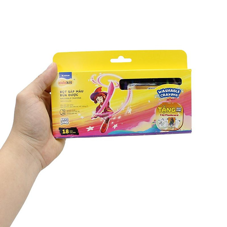 Hộp 18 Bút Sáp Màu Rửa Được Colorkit SWCR-C002/AK - Ảnh 5