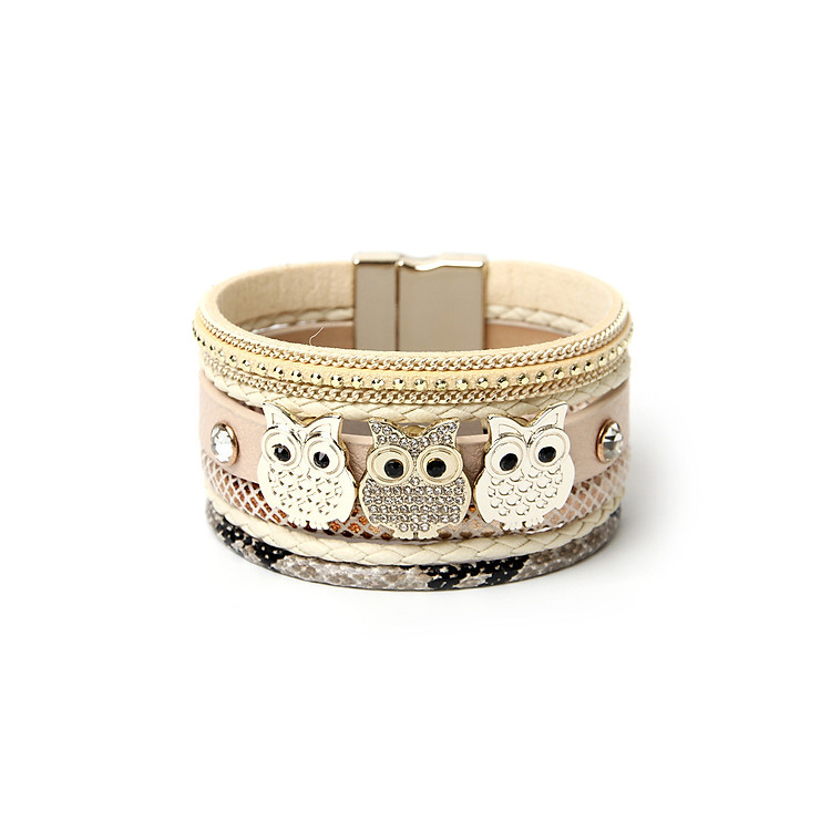 Vòng tay lắc tay nữ hoạt tiết hình chim cú thời trang