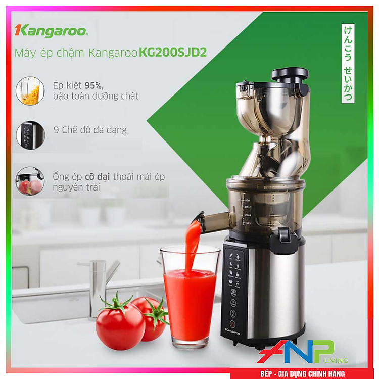 MÁY ÉP TRÁI CÂY KANGAROO KG200SJD2 (MÁY ÉP CHẬM 665ml - 200W) Hàng Chính Hãng