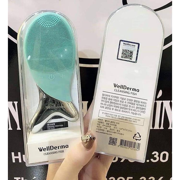 MÁY RỬA MẶT + MASSAGE NÂNG CƠ WELLDERMA CLEANSING FISH MÀU XANH