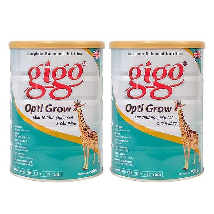 Combo 2 hộp Sữa Bột Gigo Opti Grow 900g - giúp tăng trưởng chiều cao cho trẻ từ 1-17 tuổi