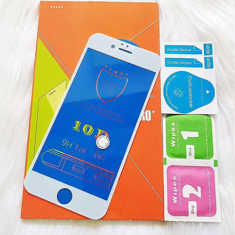 Kính Cường lực 10D Dành Cho IPHONE 6 Full Keo Màn Hình - Màu Trắng