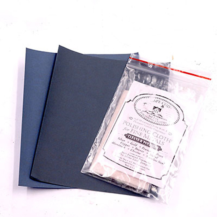 Khăn Cape cod đánh bóng vỏ đồng hồ, trang sức inox, vàng, bạc, đồng. Túi một khăn kèm giấy nhám