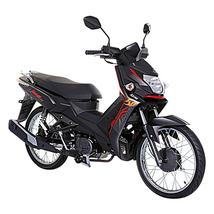 Xe Máy SYM Amigo 50 Phiên Bản Cao Cấp - Đen Đỏ Mờ + Tặng Combo 4 Quà Tặng