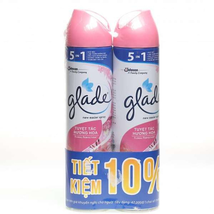 Combo 2 Chai Xịt Phòng Glade Hương Cỏ Hoa (280ml)