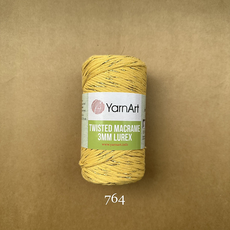 Sợi Twisted Macrame 3 MM Lurex nhập khẩu từ Yarnart, đan móc giỏ xách, nón, trang trí nội thất, vỏ ghế