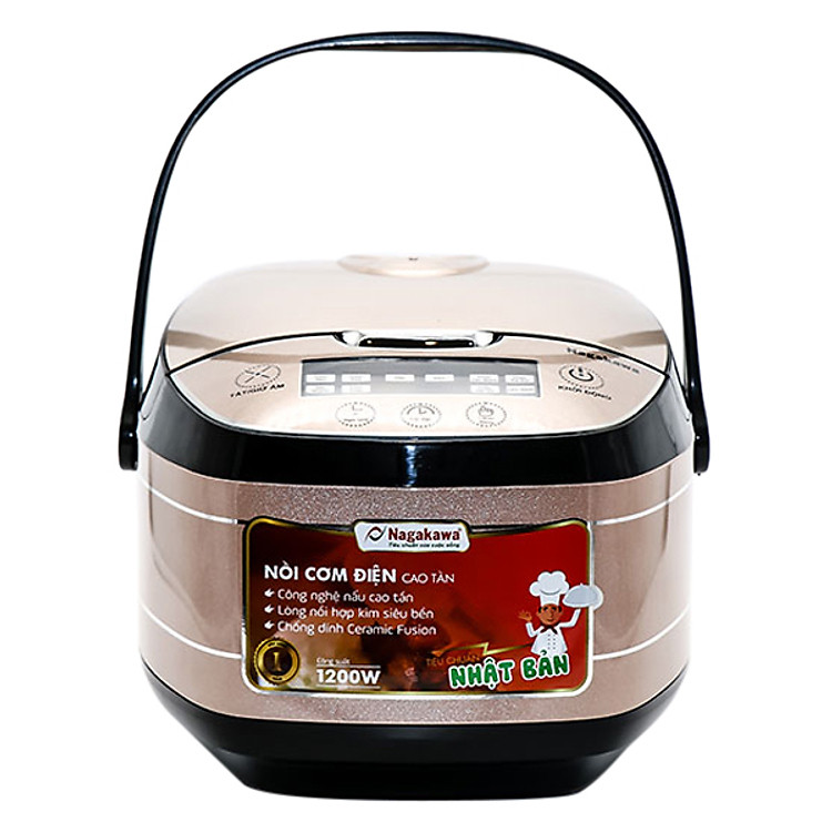 Nồi Cơm Điện Cao Tần Nagakawa NAG0102 (1.8L) - Nâu Đen - Hàng Chính Hãng