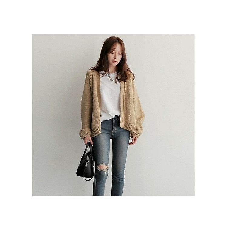 Cardigan ngắn không khuy