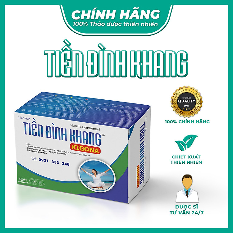 Tiền Đình Khang KIGONA-Hỗ trợ hoạt huyết, tăng cường tuần hoàn máu não, giảm rối loạn tiền đình
