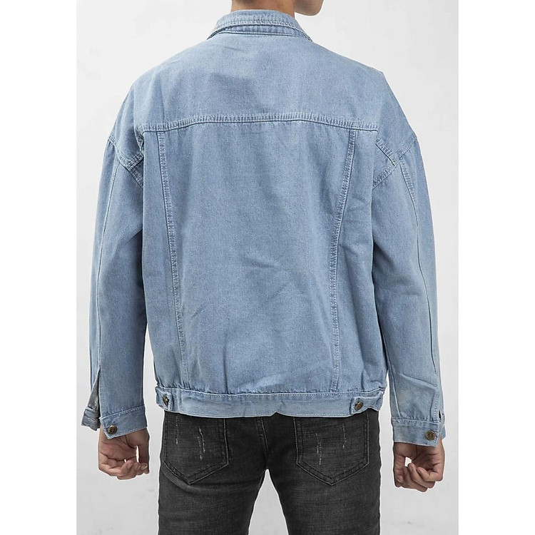 Áo jean trơn thời trang unisex, khoác jeans dệt phù hợp với mọi lứa tuổi