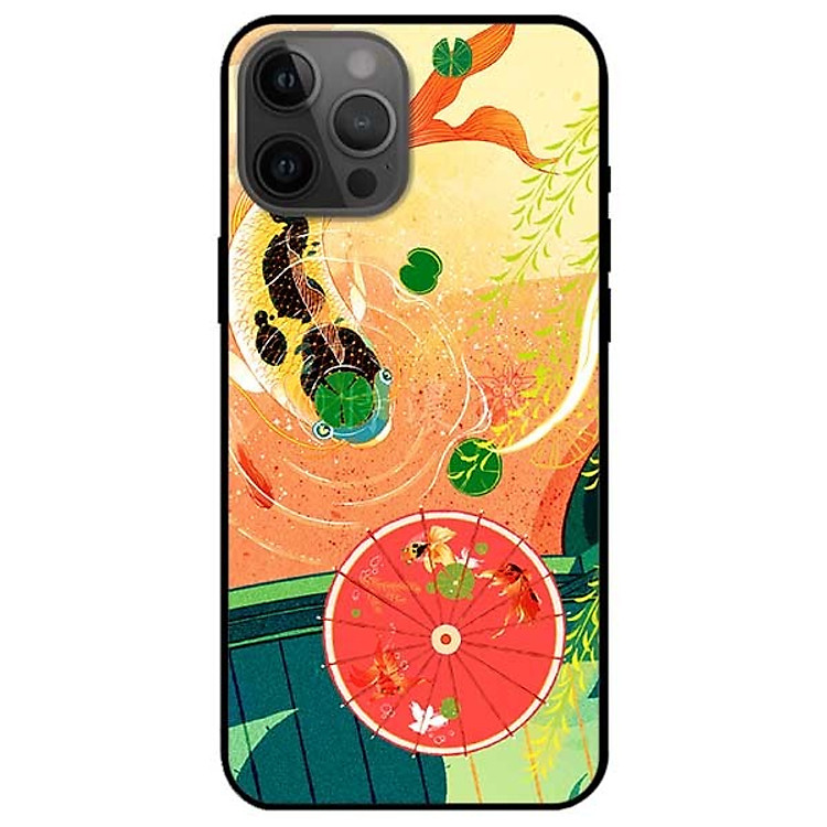 Ốp lưng dành cho Iphone 12 - Iphone 12 Mini - Iphone 12 Pro - Iphone 12 Pro Max mẫu Cá Chép Và Ô Đỏ