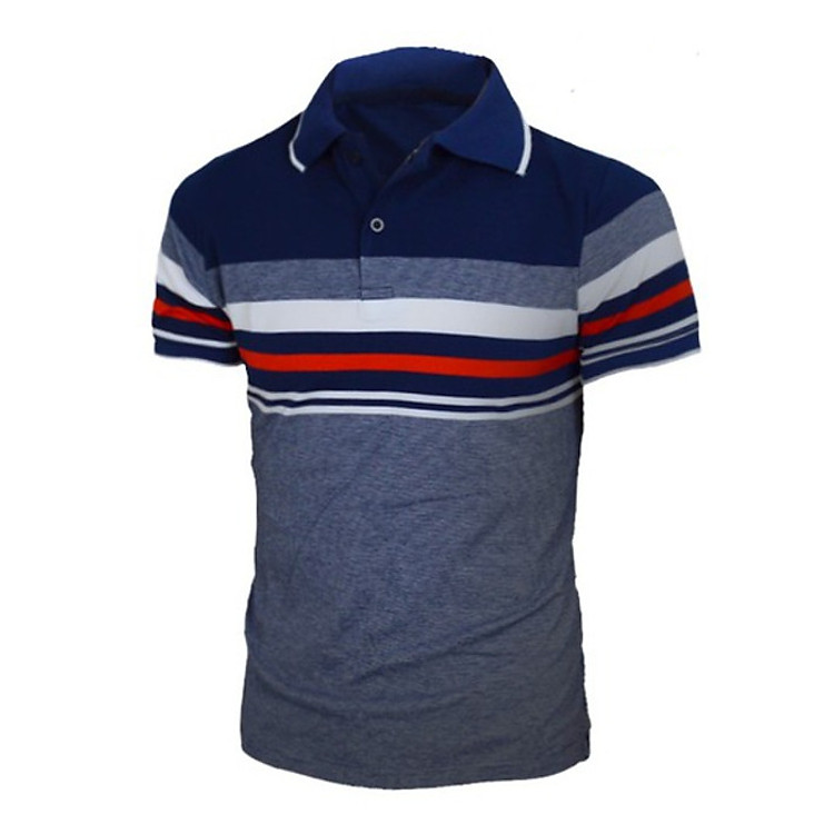 Áo thun polo nam sọc ngang có cổ bẻ vải cá sấu cao cấp ND04