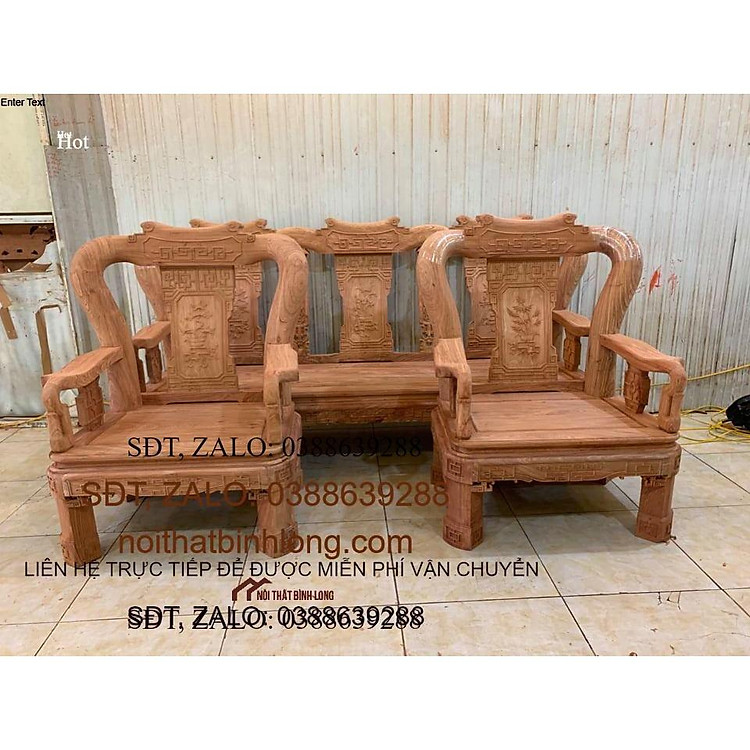 bộ bàn ghế minh quốc triện gỗ hương đá tay 12
