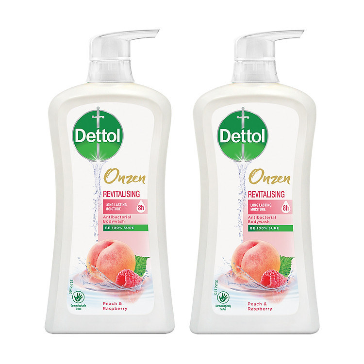 COMBO 2 CHAI SỮA TẮM DETTOL ONZEN DƯỠNG DA ĐÀO & PHÚC BỒN TỬ (950G/CHAI)