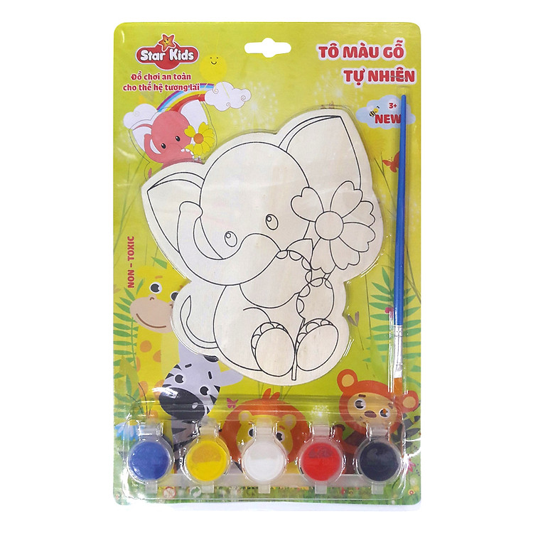 Bộ Tô Màu Gỗ Star Kids Con Voi K202