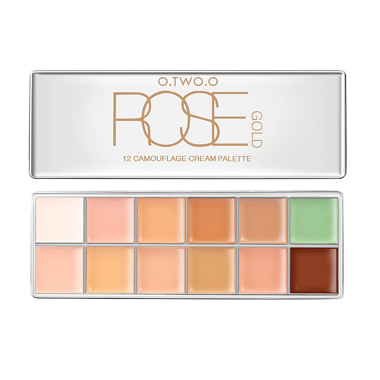 Kem Che Khuyết Điểm : O.TWO.O Rose Gold 12 Camouflage Cream Palette