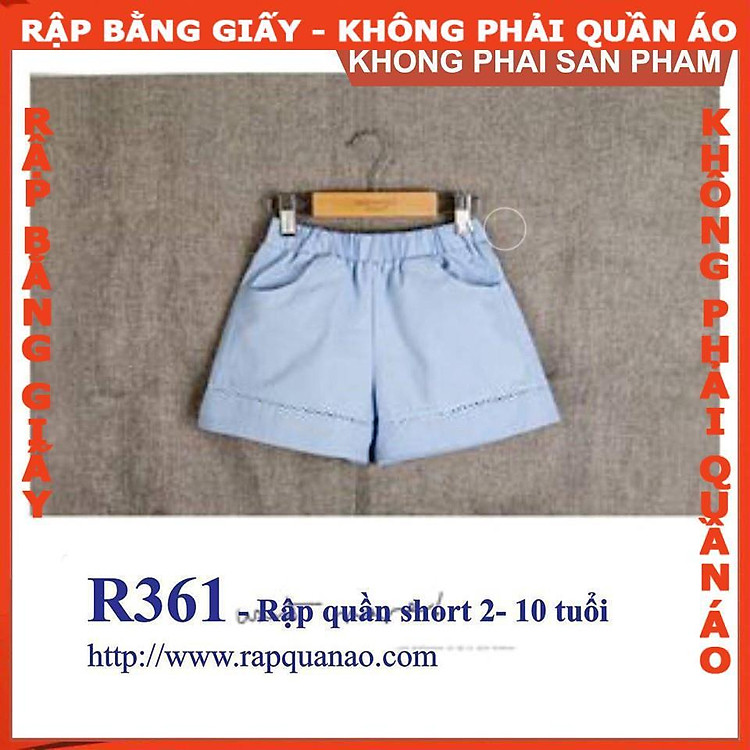 Rập giấy A0 quần bé gái mã R361 (8 tuổi)