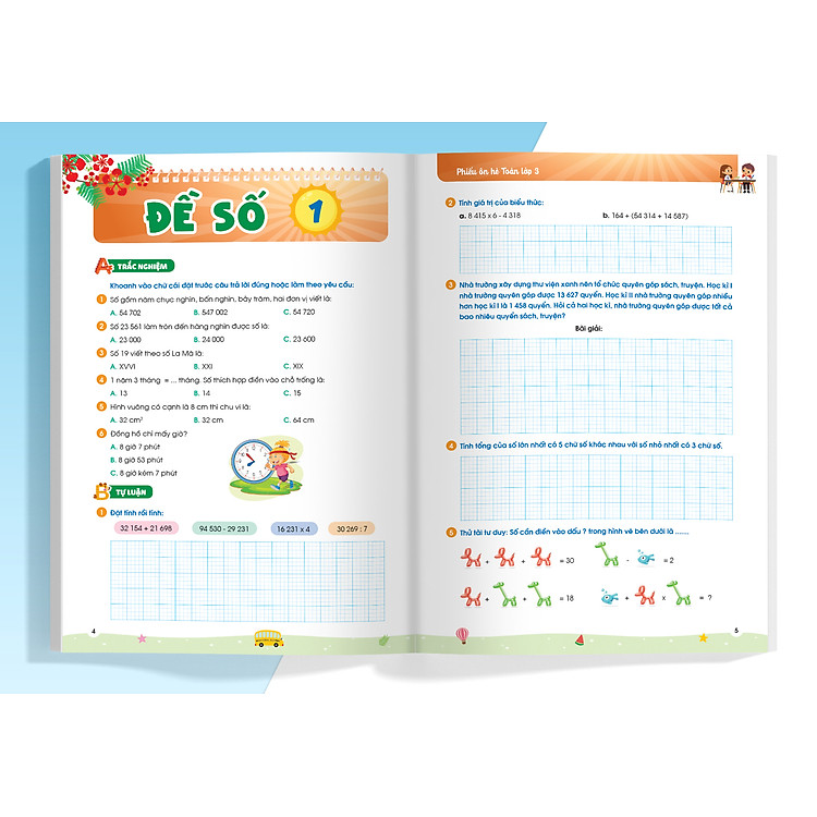 Phiếu ôn hè Toán lớp 3 (MG) - Ảnh 4