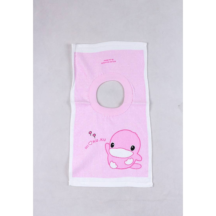 Yếm Ăn Giữ Ấm Cho Bé KUKU - Hồng Chính hãng Ưu đãi - Hình ảnh 3