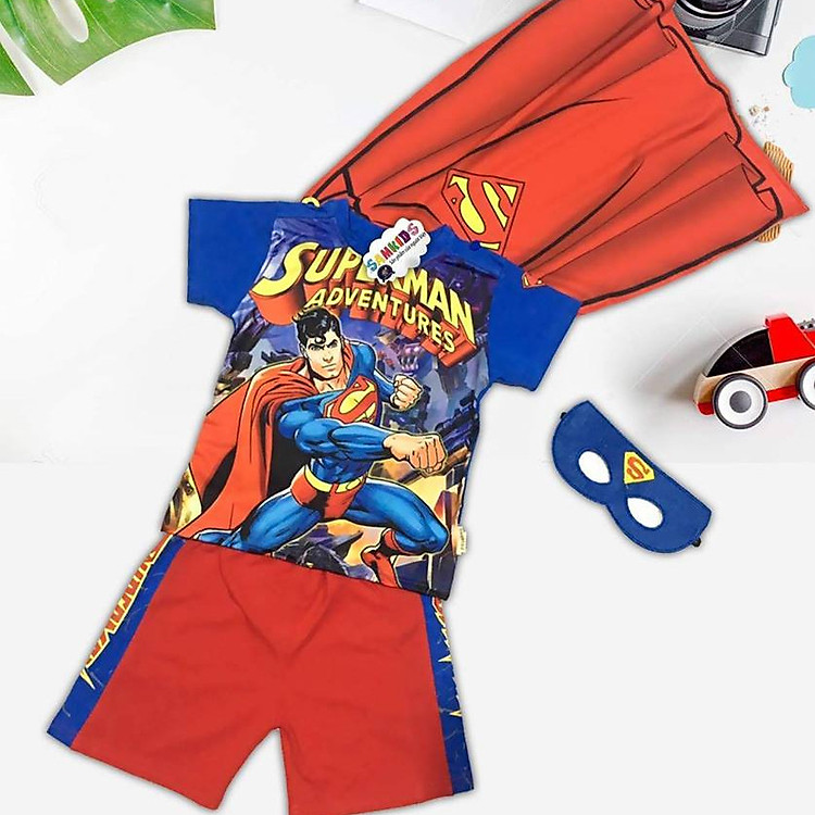 Bộ Bé Trai Siêu Nhân Superman Áo Choàng Samkids (3-10 Tuổi)
