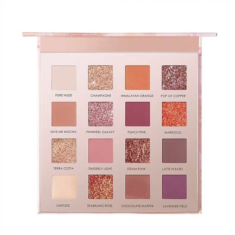 Bảng phấn mắt MEIBAOGE 16 màu Goddess màu hồng nude có nhũ lấp lánh