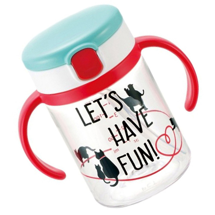 Cốc Uống Nước Ống Hút Silicone Chống Đổ Khi Bé Không Mút Richell, Xanh 320ml