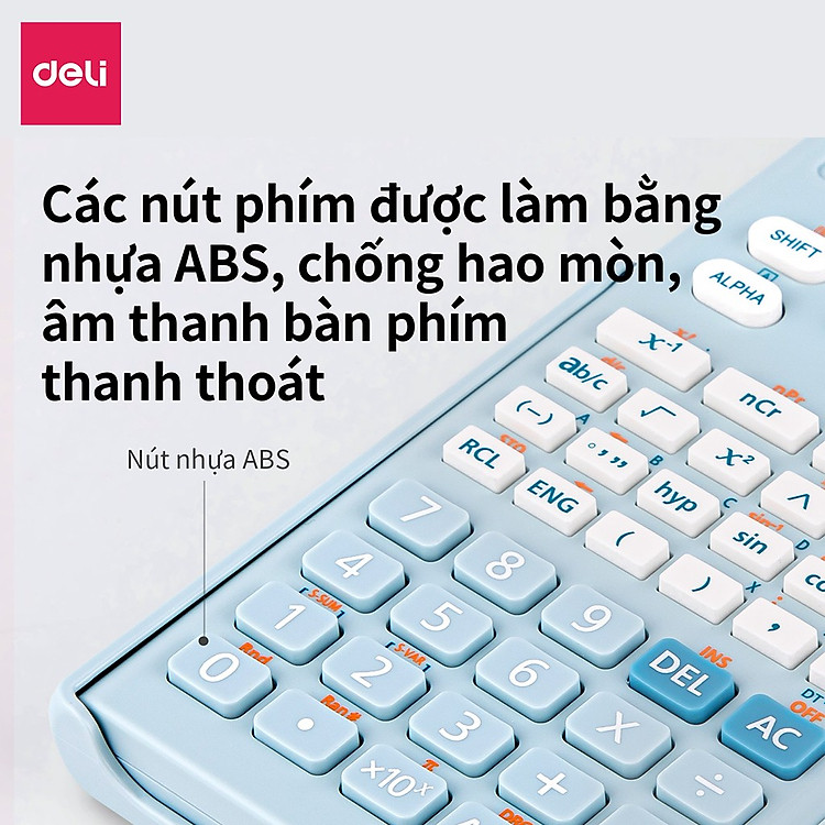 Máy tính kỹ thuật học sinh Deli (1700) - Hồng - Ảnh 6