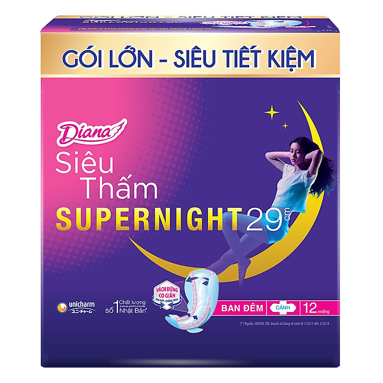 Băng Vệ Sinh Diana Siêu Thấm Supernight 29Cm(12)-1902
