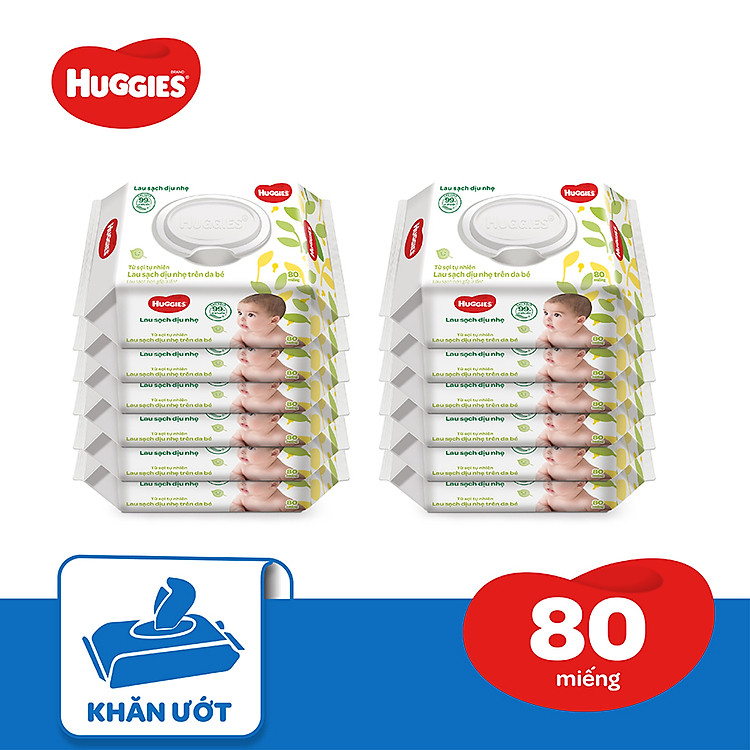 Combo 12 Khăn Ướt Huggies Cho Trẻ Sơ Sinh Chính hãng Giá rẻ - Hình ảnh 2