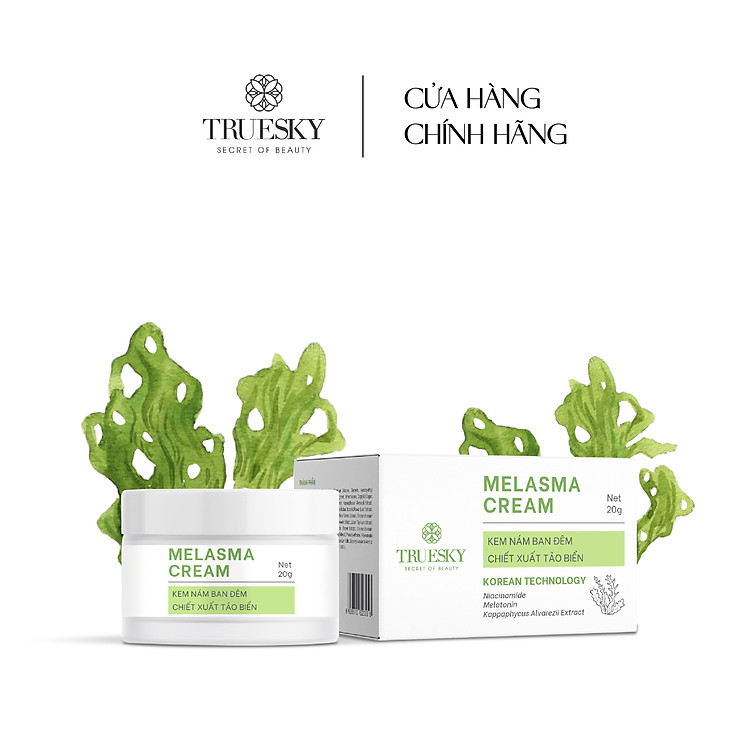 Kem nám và tàn nhang ban đêm Truesky Melasma Cream chiết xuất tảo biển 20g