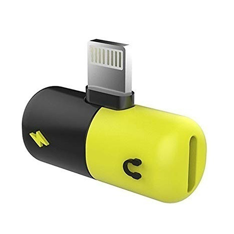 Cáp Chuyển Đổi Âm Thanh Đồng Bộ Dữ Liệu 2 Trong 1 Tai Nghe Thông Minh Cho iPhone - Đen Vàng