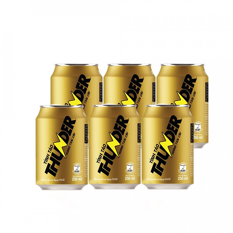 Lốc 6 Lon Nước Tăng Lực Thunder (6x250ml)