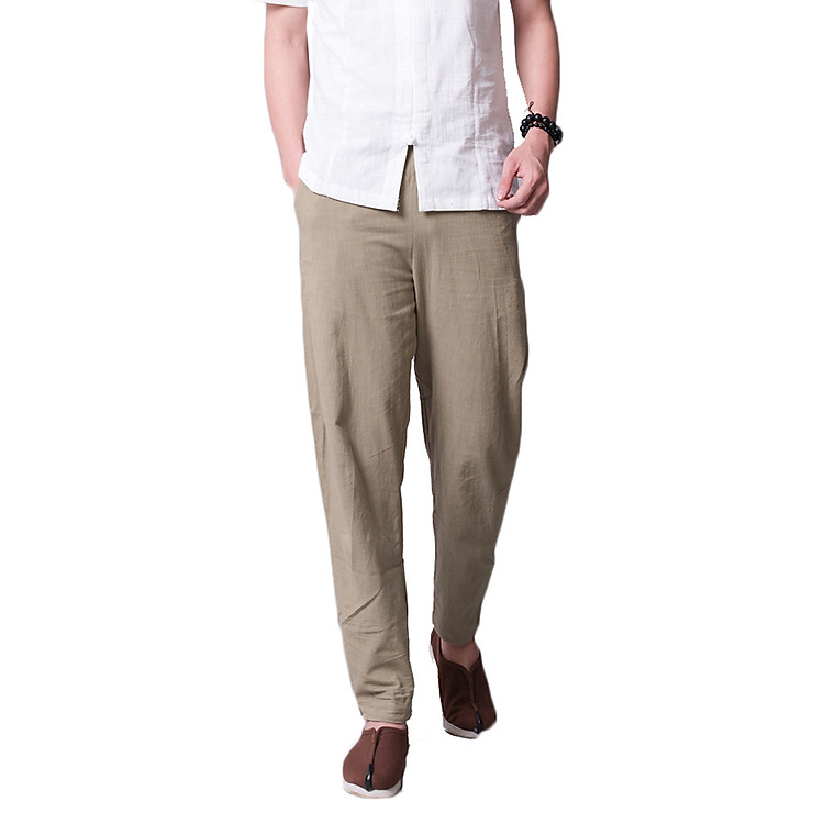 Quần đũi nam dáng baggy có đai rời rêu