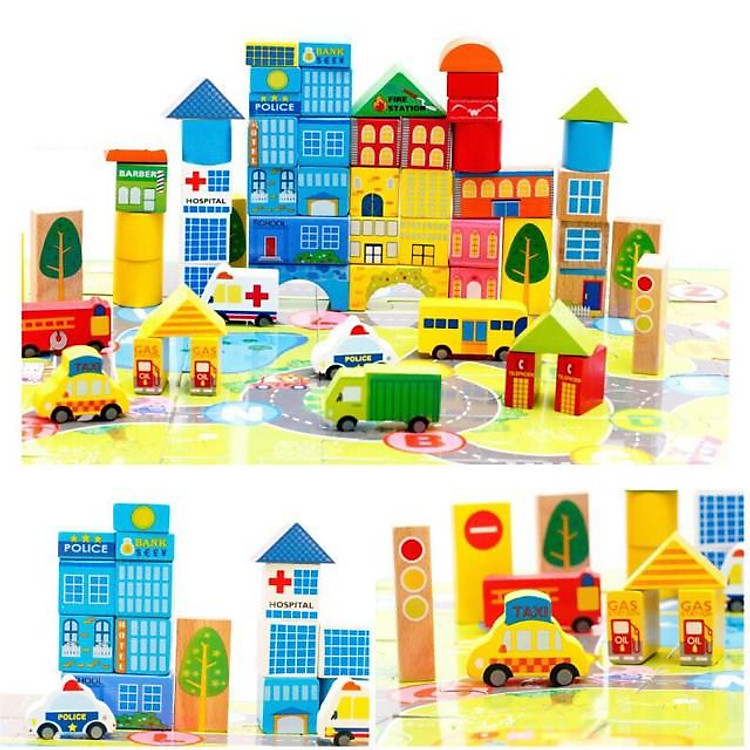 Đồ chơi mô hình lắp ráp thành phố gỗ Chính hãng Giá tốt - Hình ảnh 2