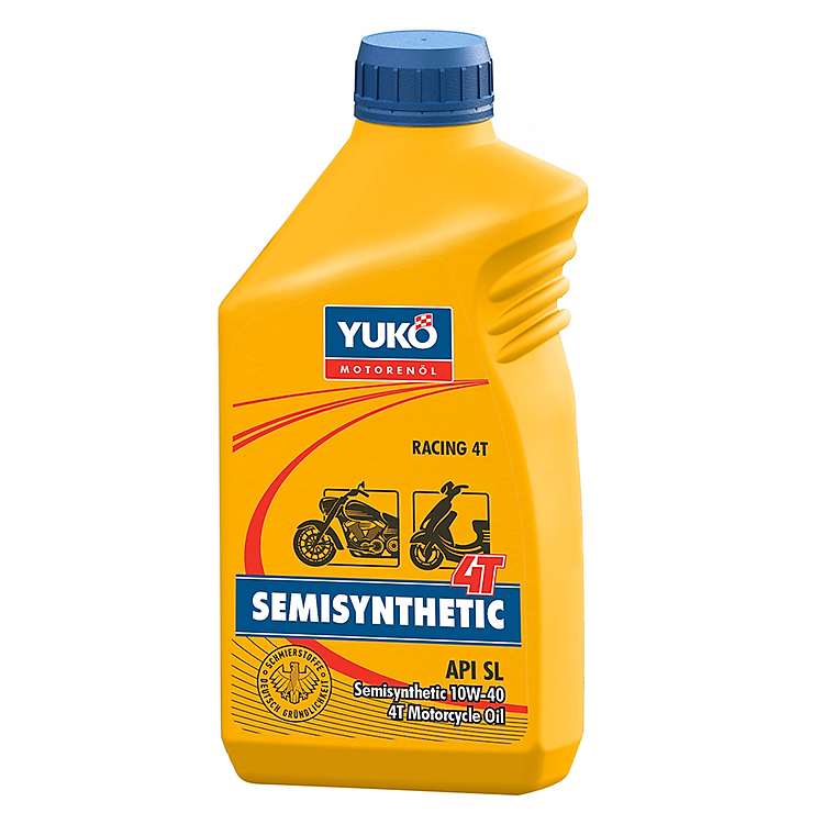 Nhớt Bán Tổng Hợp Semisynthetic 4T 10W-40 Nhập Khẩu Châu Âu Yuko (1L)