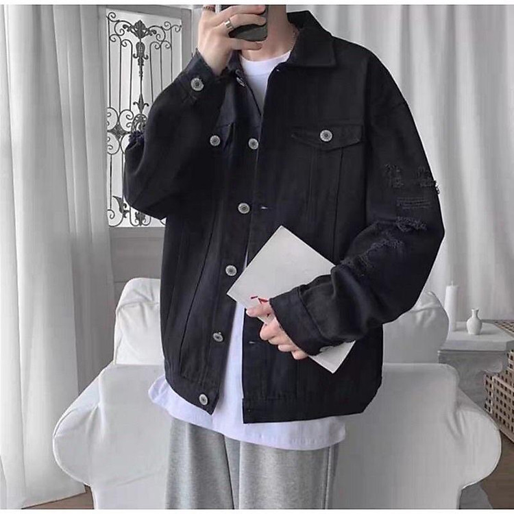 Áo khoác jeans Demin nam đen loại hàng cao cấp sumisu shop