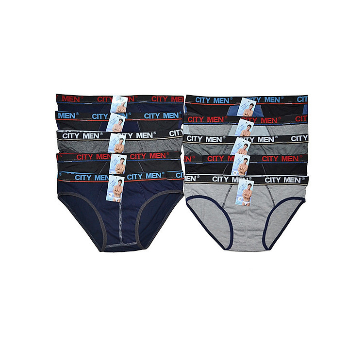 Combo 10 quần lót nam CITYMEN lưng nhỏ - Giao màu ngẫu nhiên