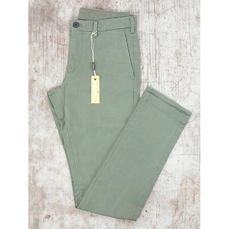 Quần Kaki Nam MEN Slim Fit Chino Flat Front Pants OLIVE - SIZE 29-30-32-34