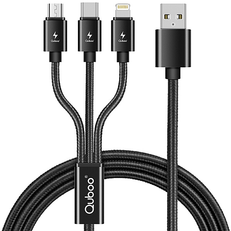 Cáp Sạc và Truyền Dữ Liệu 3 Đầu Quboo