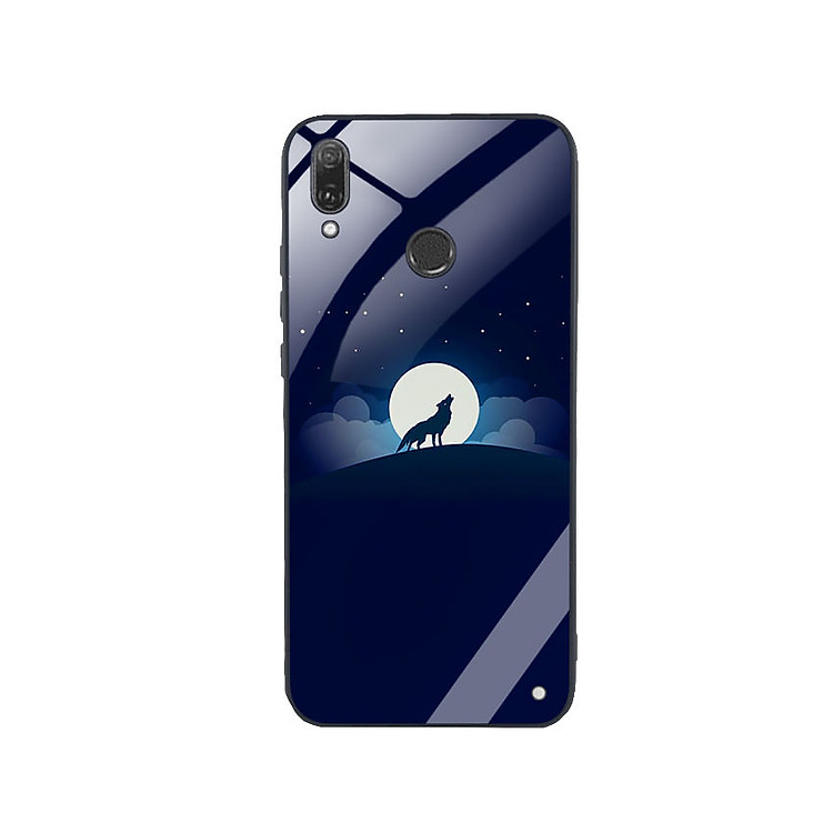 Ốp Lưng Kính Cường Lực cho điện thoại Huawei Y9 2019 - Sói 02
