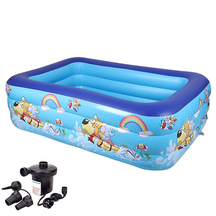 Bể bơi phao cho bé swimming poll KT 130x85x53(cm) (tặng kèm 1 lọ keo và 2 miếng dán) - Không kèm bơm điện