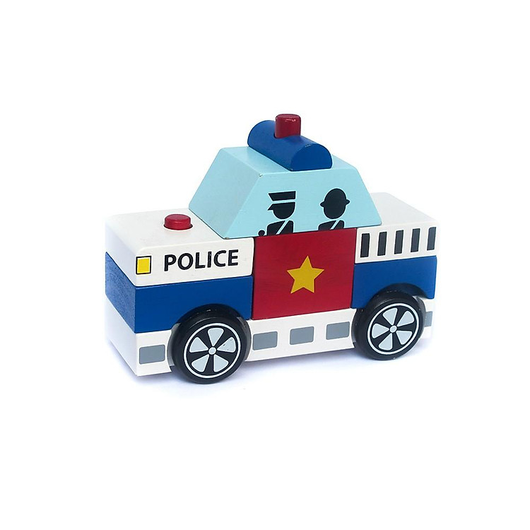 Đồ chơi gỗ Lắp ráp xe cảnh sát Chính hãng Giá rẻ - Hình ảnh 4