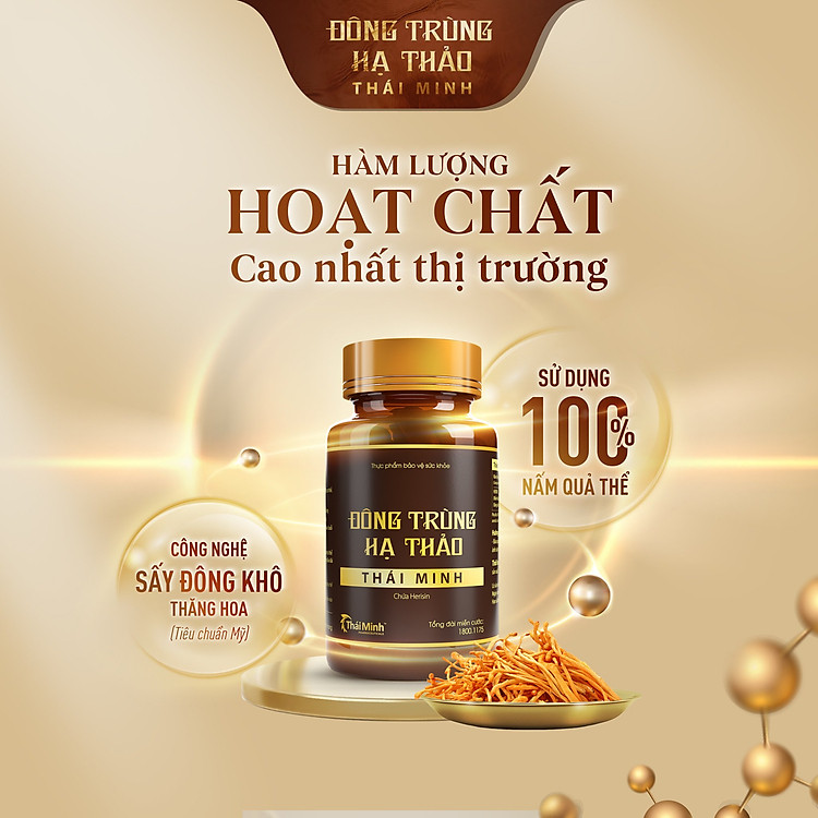 Đông Trùng Hạ Thảo Thái Minh - Hộp 30 Viên Loại Thượng Hạng